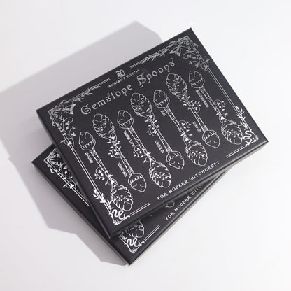 Witch Spoons Set – Dark Silver Gemstone - Luna Temple